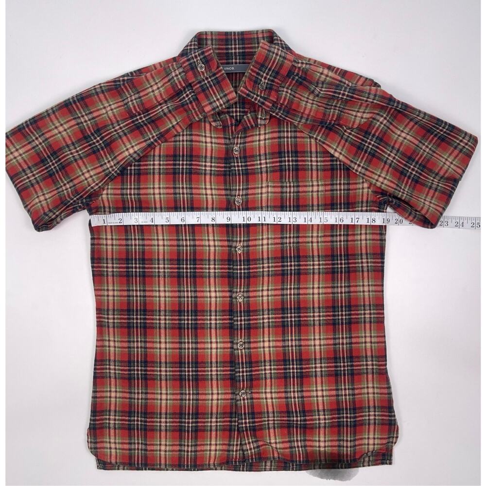 Vince Men’s Red Plaid Cotton Flannel Button Up Shirt Size Small - Picture 8 of 9